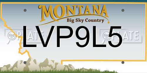 LVP9L5 Montana License Plate