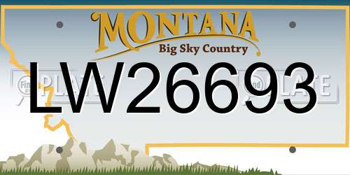 LW26693 Montana License Plate