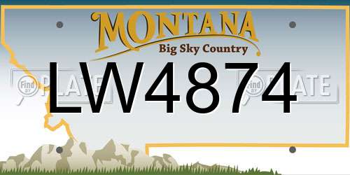 LW4874 Montana License Plate