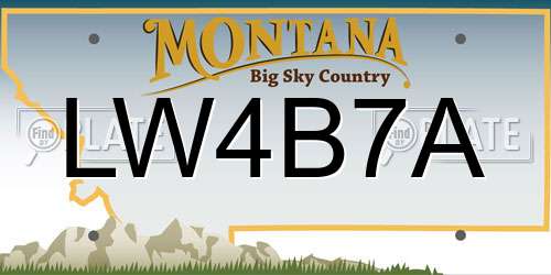 LW4B7A Montana License Plate