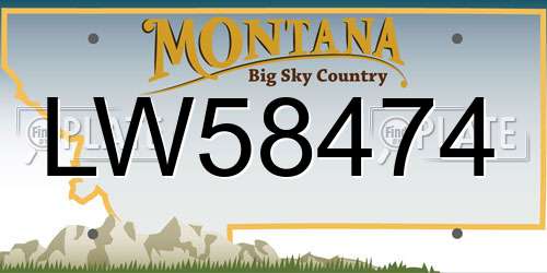 LW58474 Montana License Plate