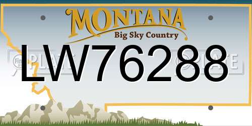 LW76288 Montana License Plate