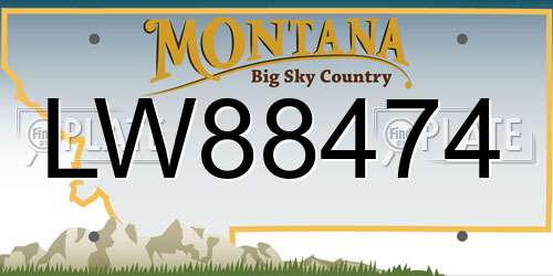 LW88474 Montana License Plate