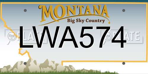 LWA574 Montana License Plate