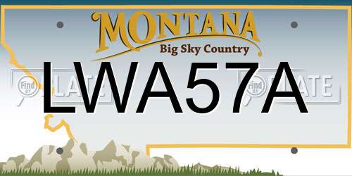 LWA57A Montana License Plate