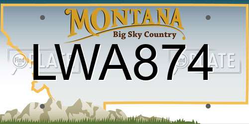 LWA874 Montana License Plate