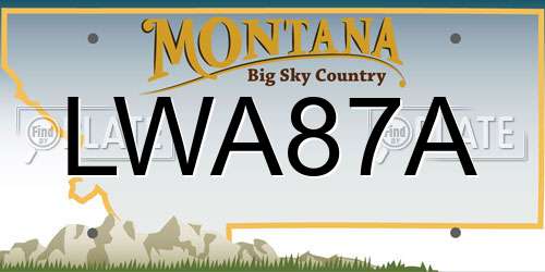 LWA87A Montana License Plate