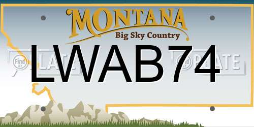 LWAB74 Montana License Plate