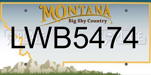 LWB5474 Montana License Plate