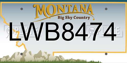 LWB8474 Montana License Plate
