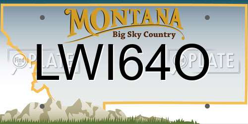 LWI64O Montana License Plate