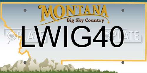 LWIG40 Montana License Plate