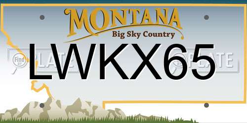 LWKX65 Montana License Plate