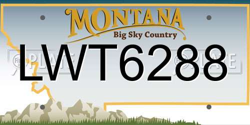 LWT6288 Montana License Plate