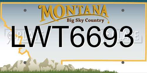 LWT6693 Montana License Plate