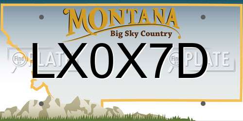 LX0X7D Montana License Plate