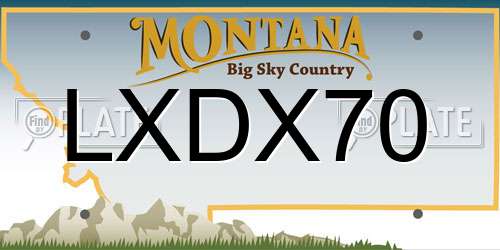 LXDX70 Montana License Plate