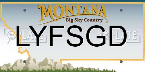 LYFSGD Montana License Plate