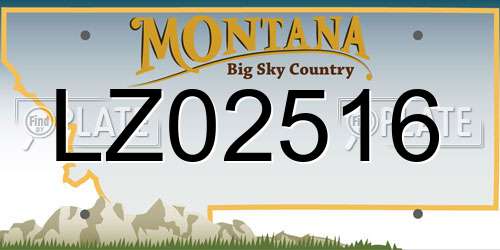LZ02516 Montana License Plate