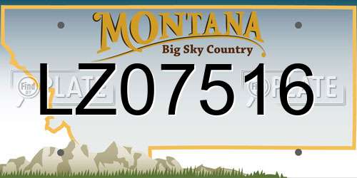 LZ07516 Montana License Plate