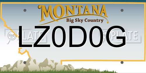LZ0D0G Montana License Plate