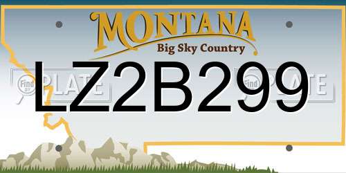 LZ2B299 Montana License Plate