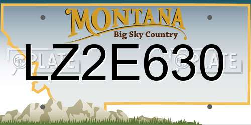 LZ2E630 Montana License Plate