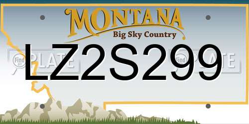 LZ2S299 Montana License Plate