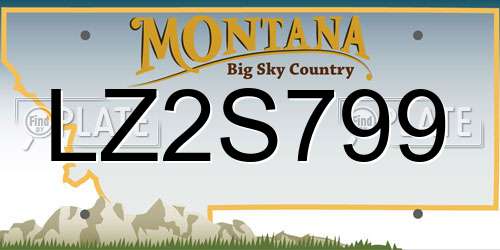 LZ2S799 Montana License Plate