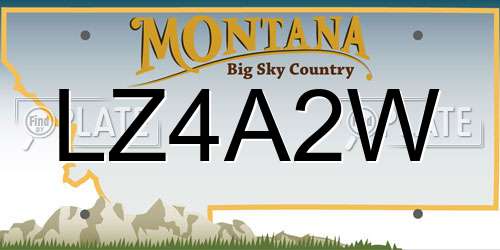 LZ4A2W Montana License Plate