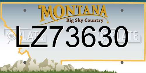 LZ73630 Montana License Plate