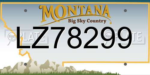 LZ78299 Montana License Plate
