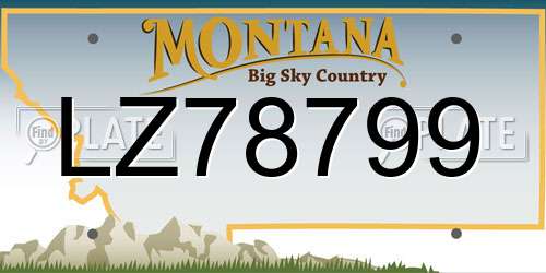 LZ78799 Montana License Plate