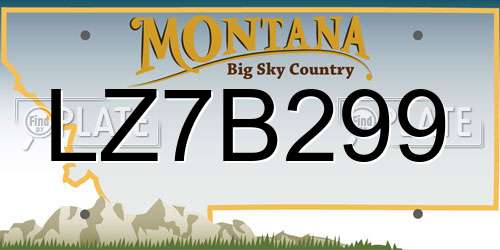 LZ7B299 Montana License Plate