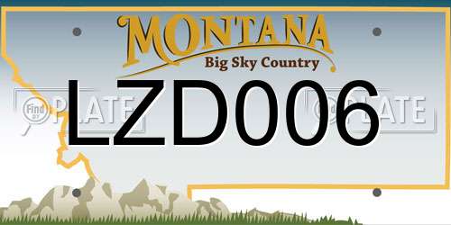 LZD006 Montana License Plate