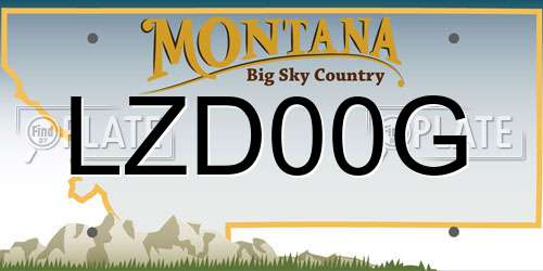 LZD00G Montana License Plate