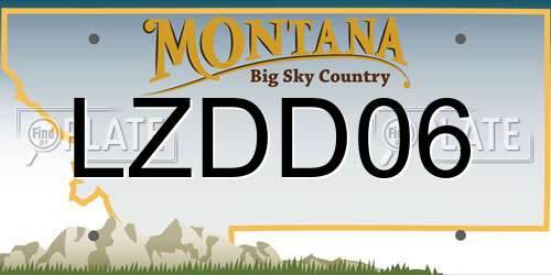LZDD06 Montana License Plate