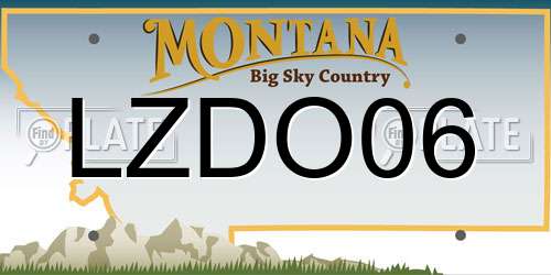 LZDO06 Montana License Plate