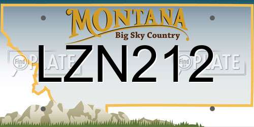 LZN212 Montana License Plate