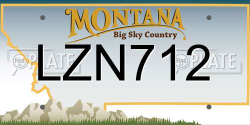 LZN712 Montana License Plate