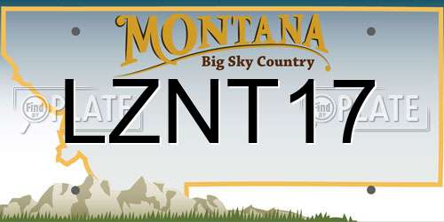 LZNT17 Montana License Plate