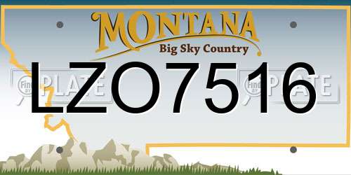 LZO7516 Montana License Plate