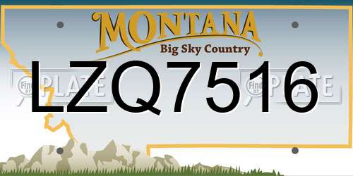 LZQ7516 Montana License Plate