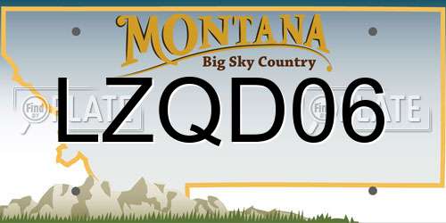 LZQD06 Montana License Plate