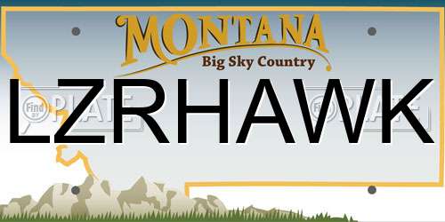 LZRHAWK Montana License Plate