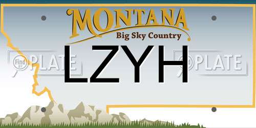 LZYH Montana License Plate