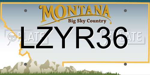 LZYR36 Montana License Plate