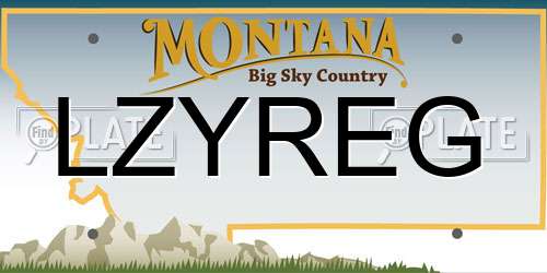 LZYREG Montana License Plate