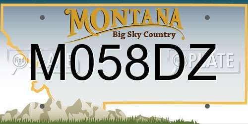 M058DZ Montana License Plate