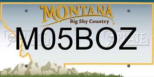M05BOZ Montana License Plate
